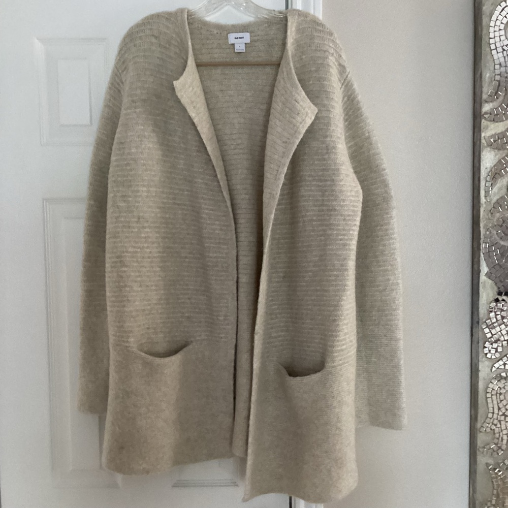 Old Navy Cream Cardigan Sweater with Relaxed Fit